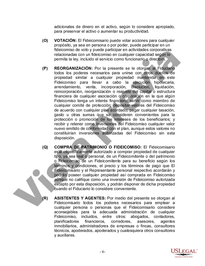Preview Fideicomiso en vida para esposo y esposa sin hijos