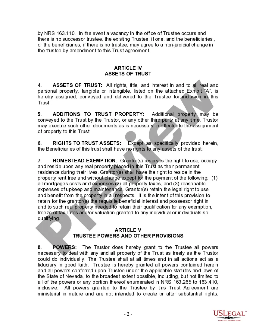 Get Living Trust for Husband and Wife with No Children Preview Living Trust for Husband and Wife with No Children
