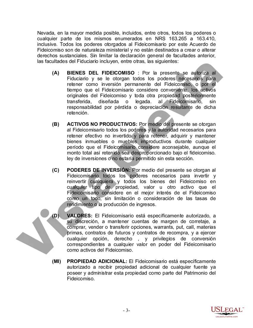 Preview Fideicomiso en Vida para Individuos Solteros, Divorciados o Viudos (o Viudos) sin Hijos