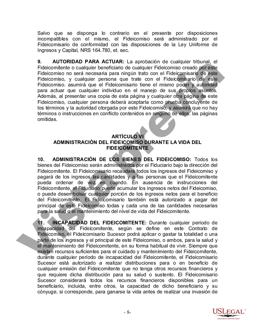Preview Fideicomiso en Vida para Individuos Solteros, Divorciados o Viudos (o Viudos) con Hijos