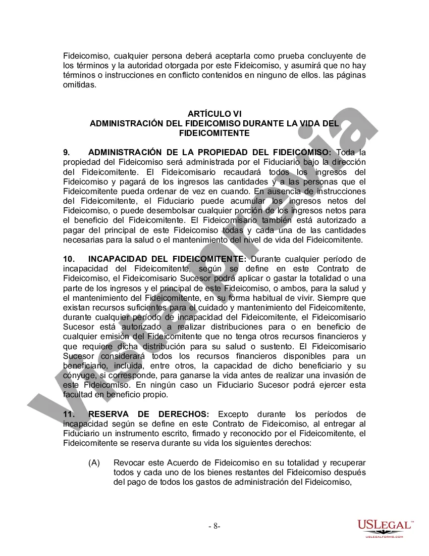 Preview Fideicomiso en vida para esposo y esposa con un hijo