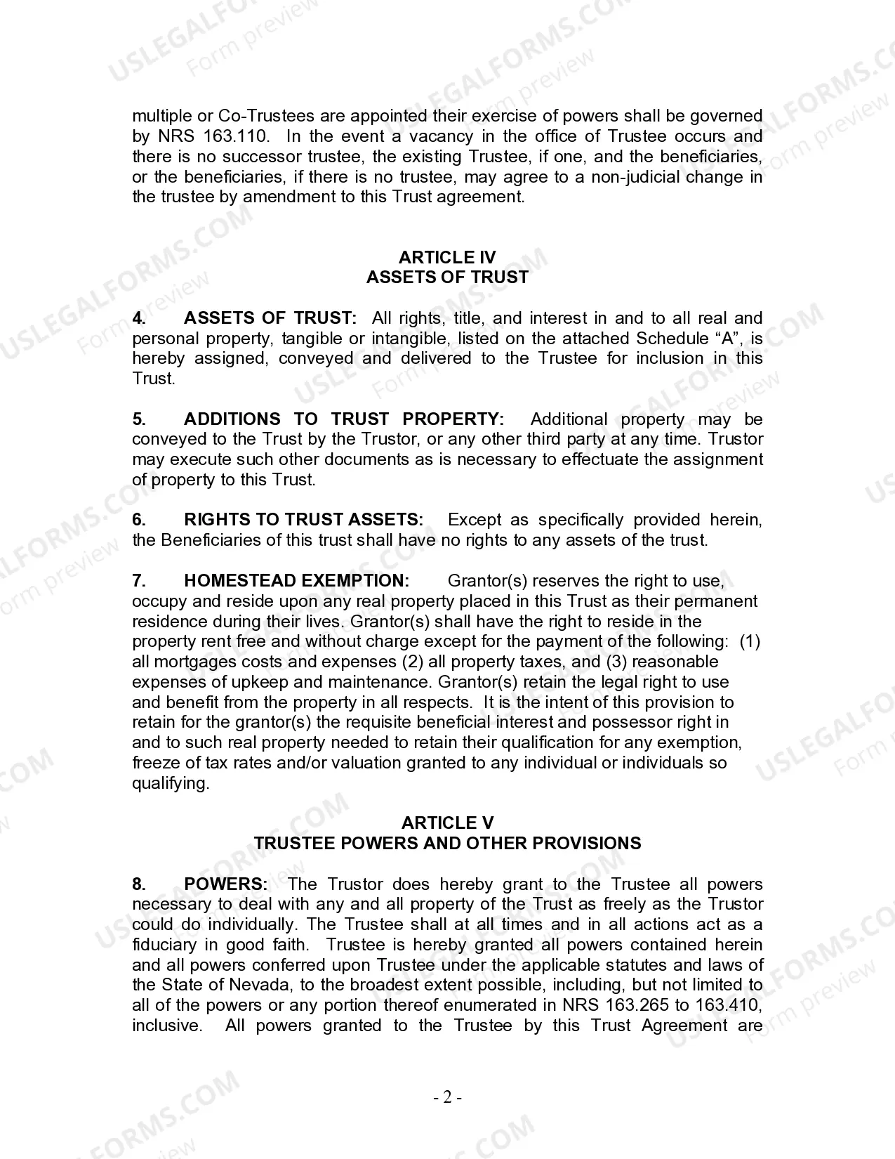 Preview Living Trust for Husband and Wife with One Child
