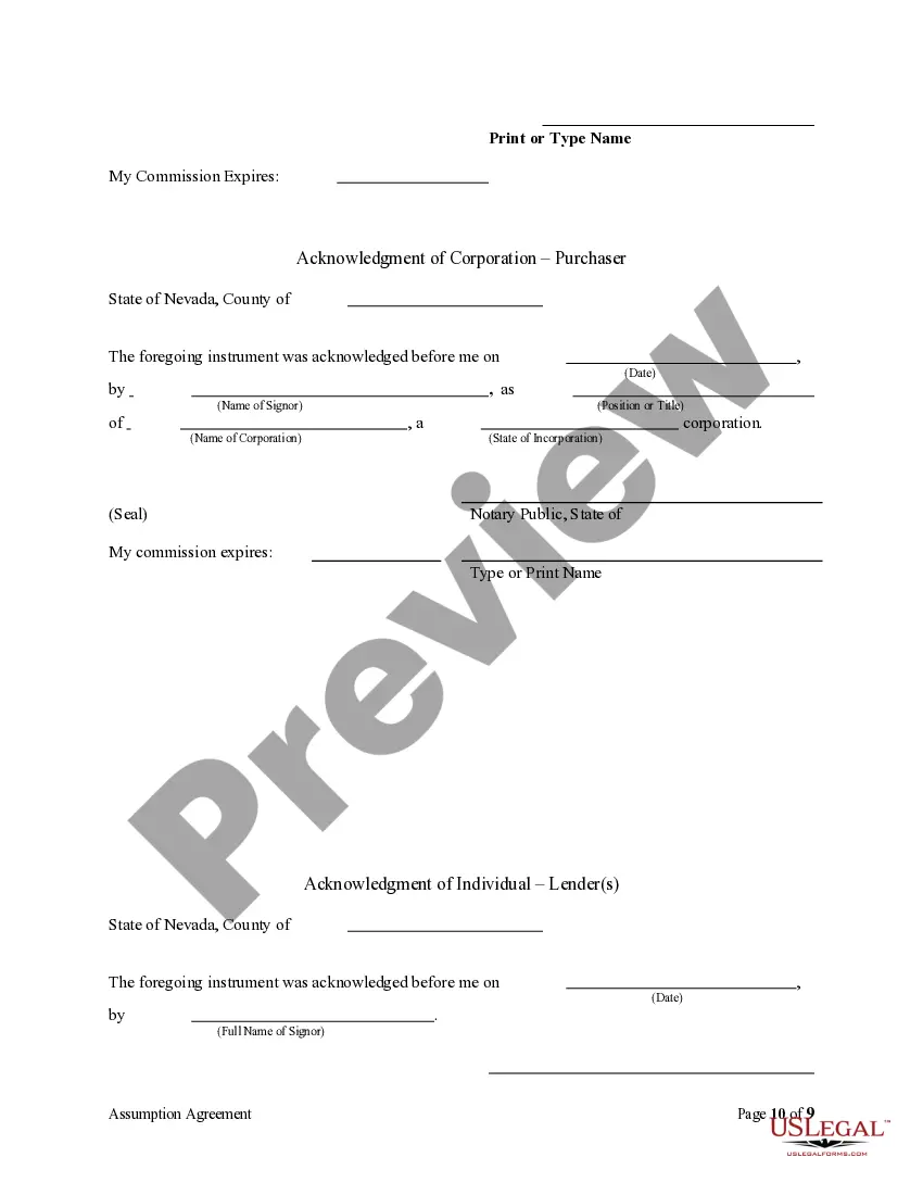 Preview Assumption Agreement of Deed of Trust and Release of Original Mortgagors