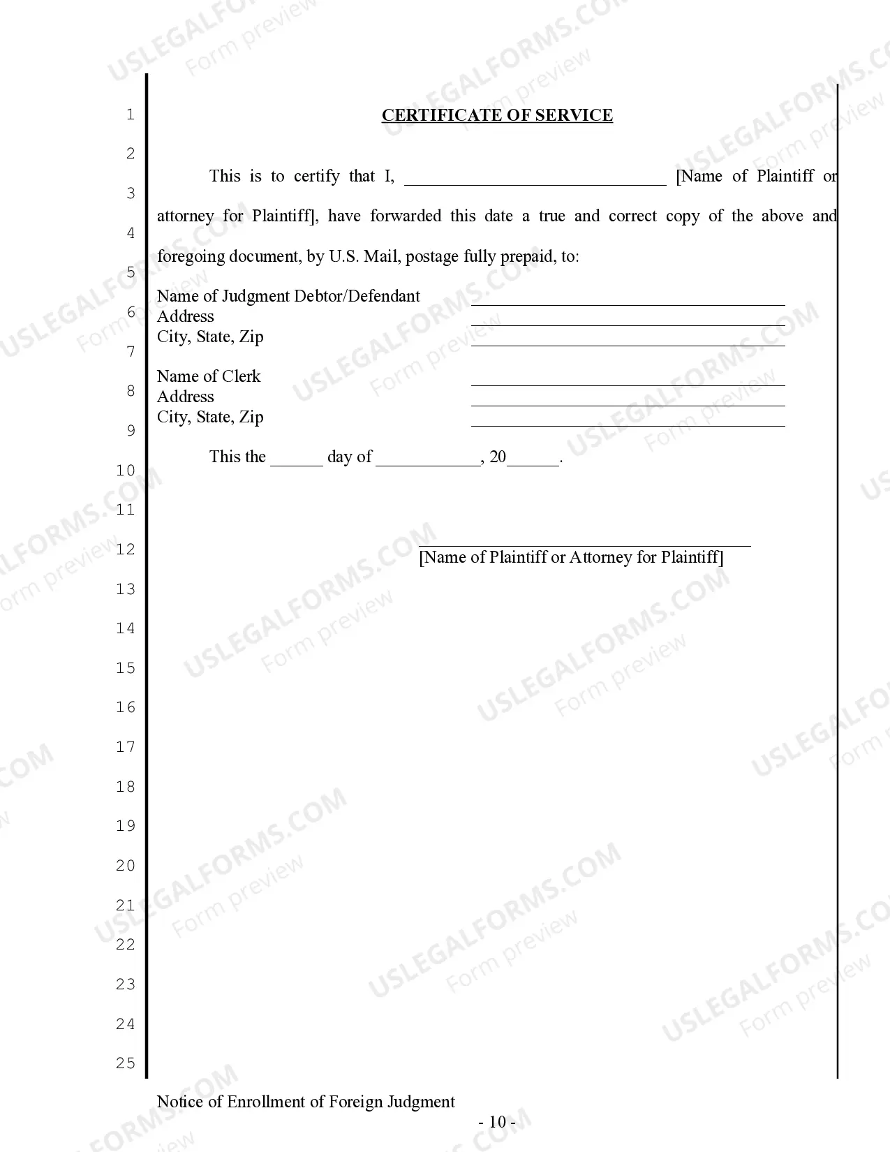 Preview Nevada Foreign Judgment Enrollment