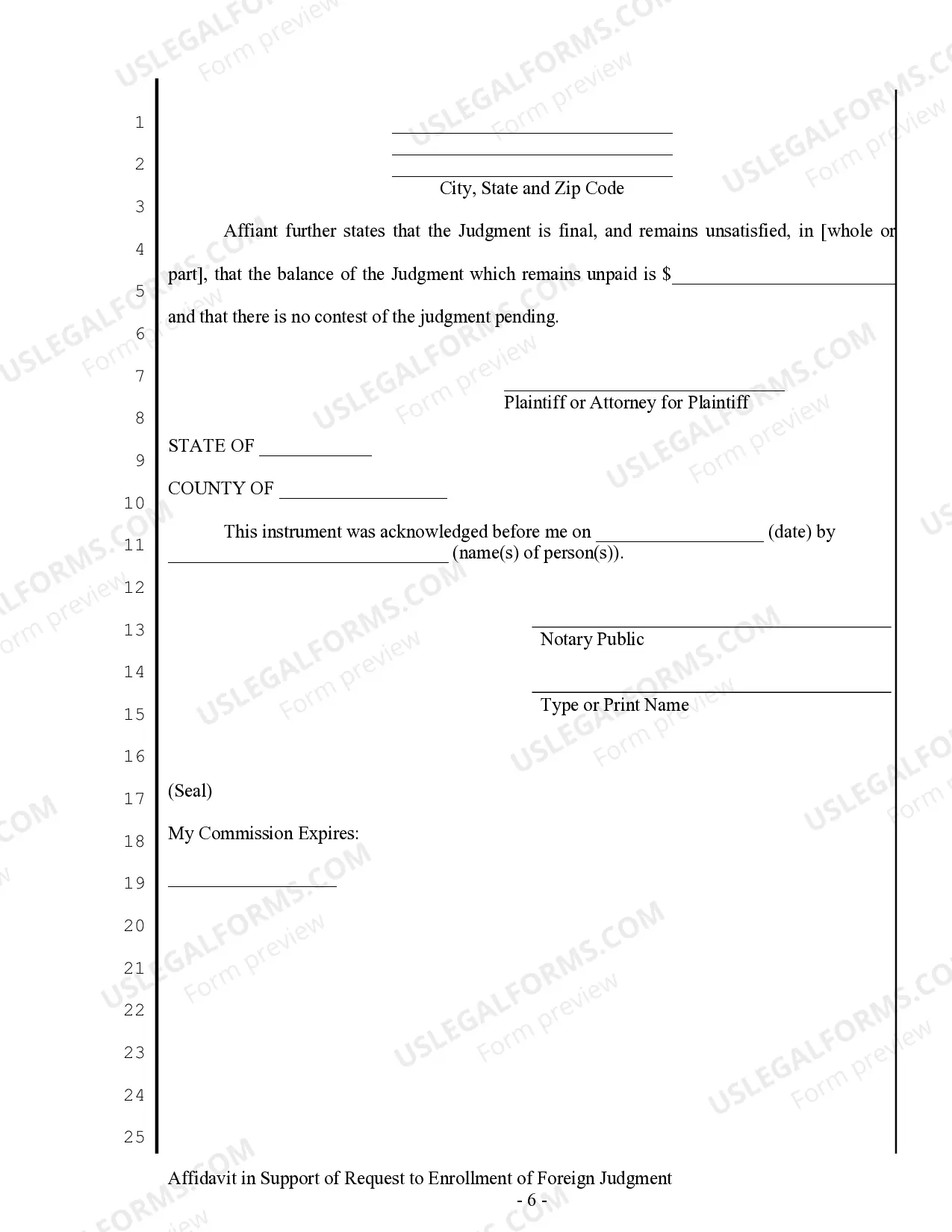 Preview Nevada Foreign Judgment Enrollment