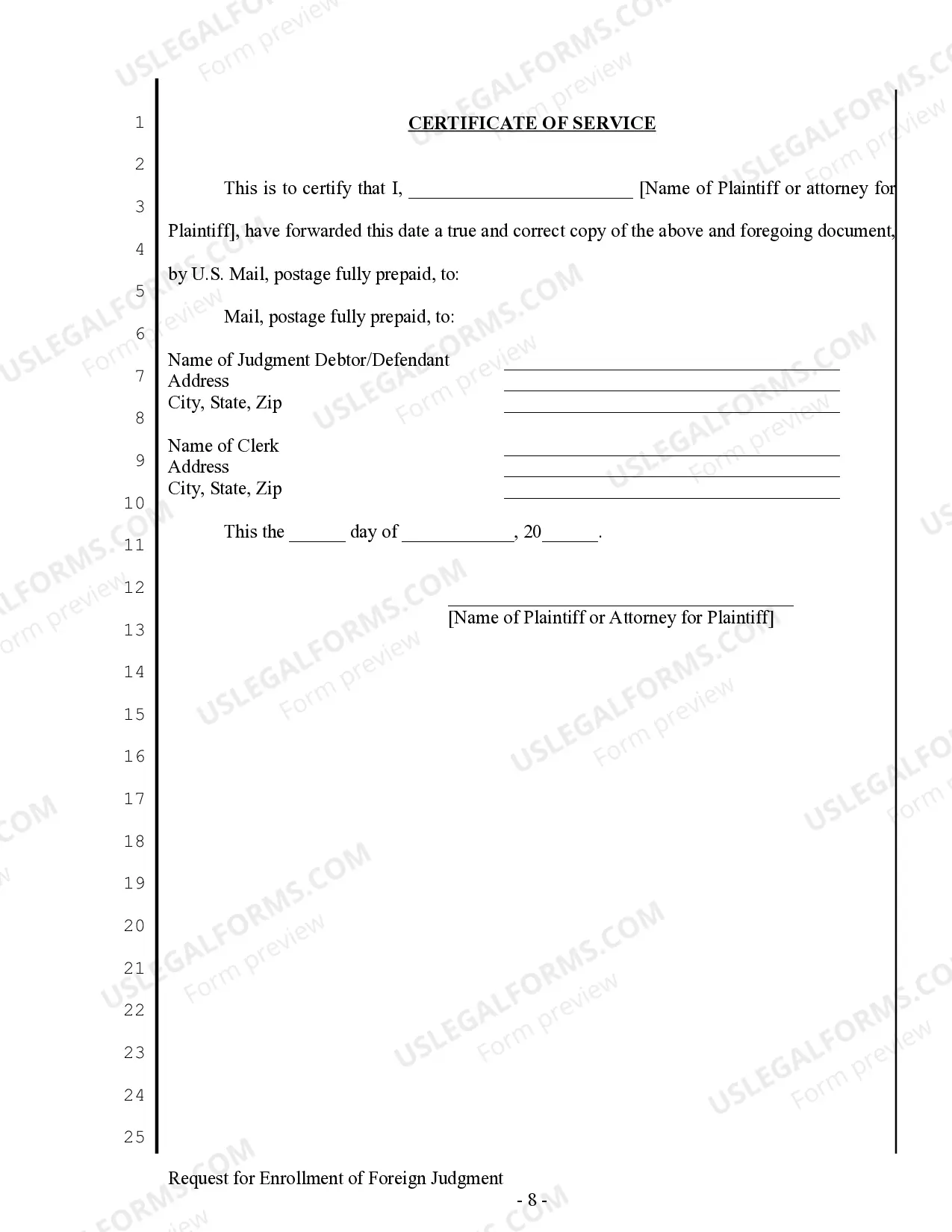Preview Nevada Foreign Judgment Enrollment