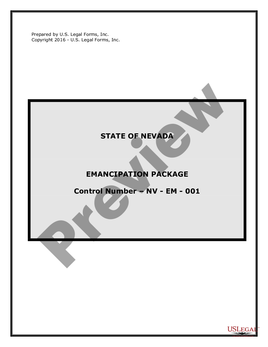 form Emancipation - Removal of Disability of Minority Package preview
