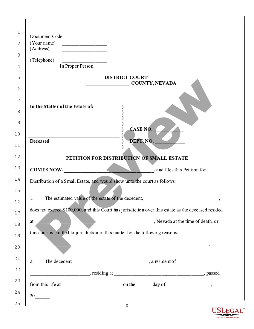 Nevada Probate Forms Us Legal Forms 9915