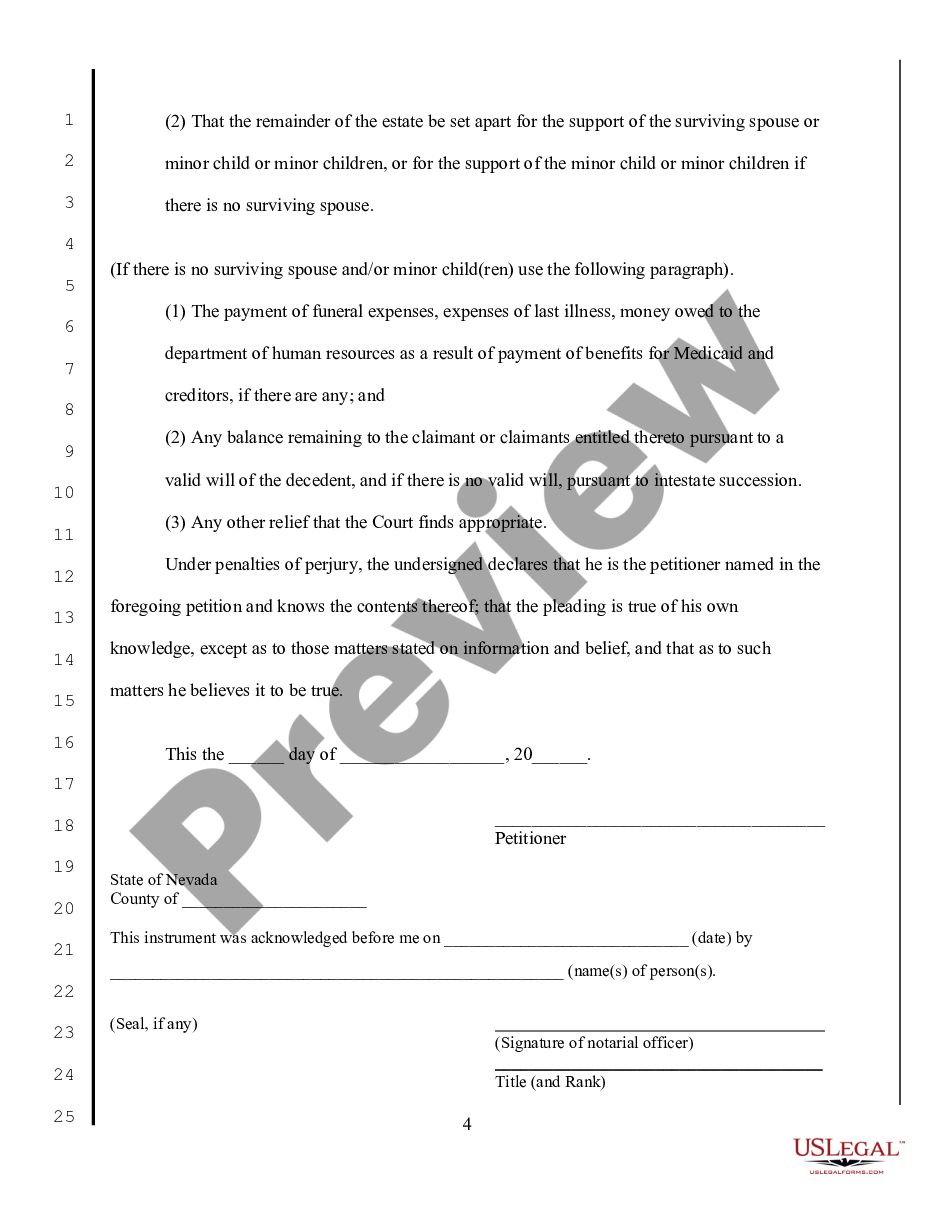 Nevada Probate Creditor Claim Form Us Legal Forms 4356