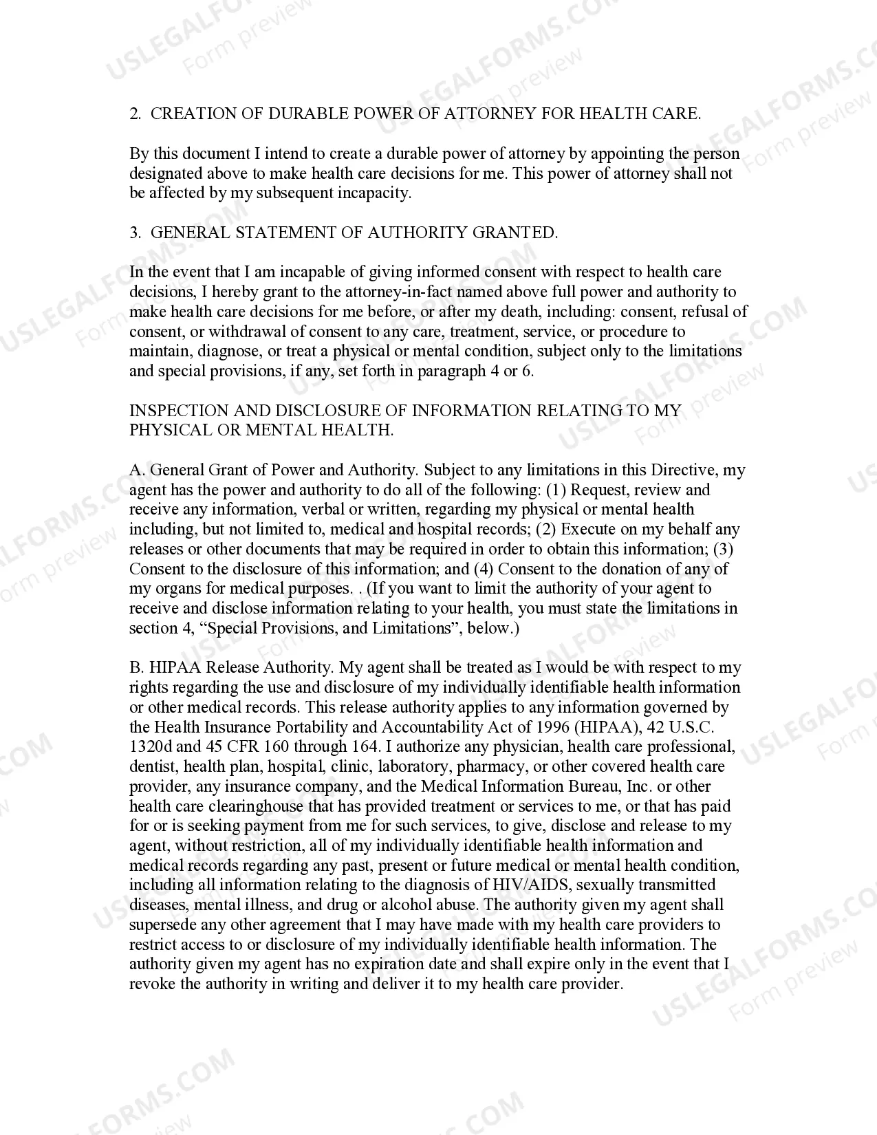 Preview Durable Power of Attorney for Health Care and Living Will