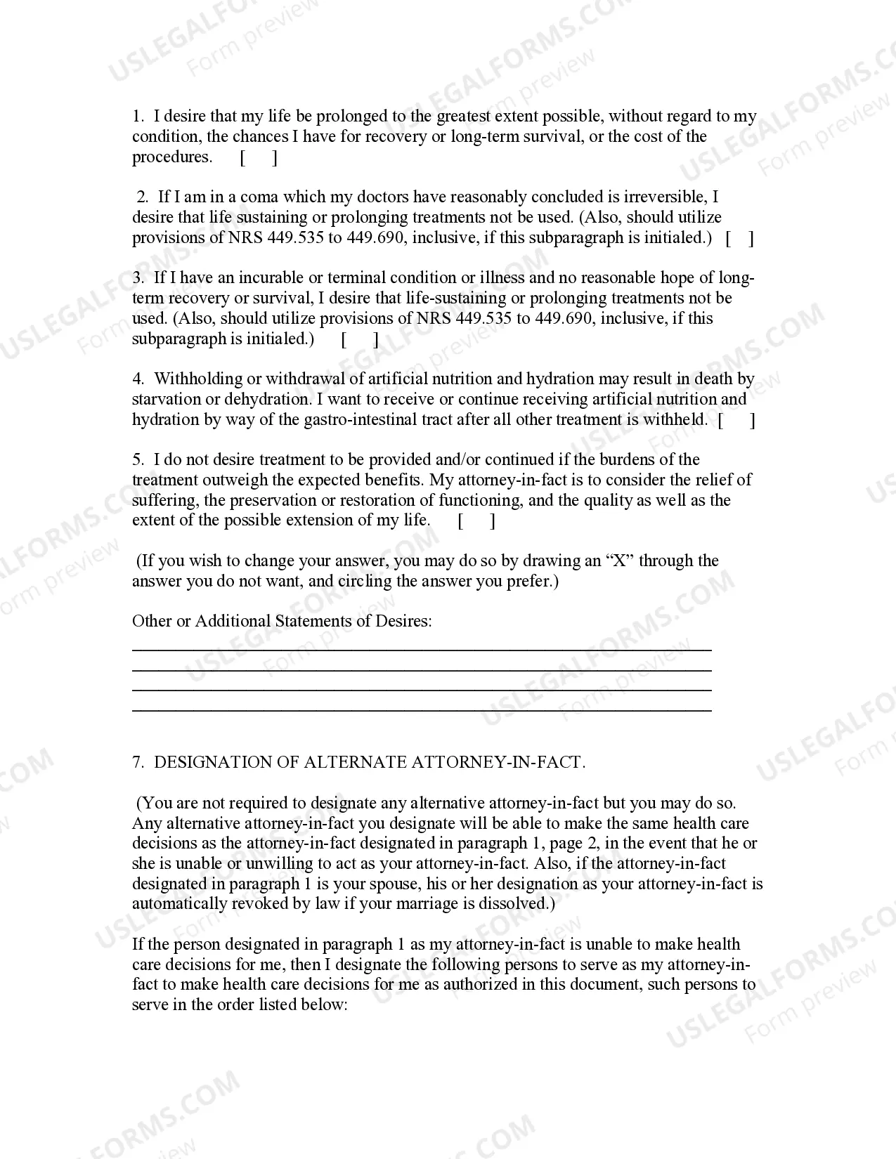 Preview Durable Power of Attorney for Health Care and Living Will