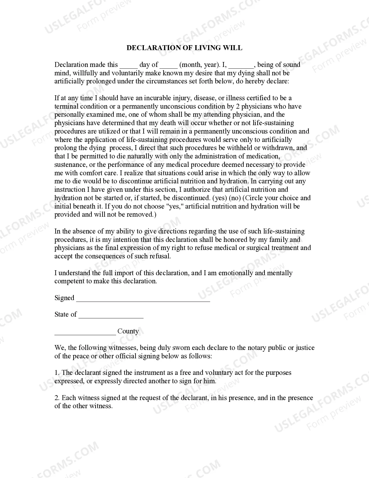 Preview Durable Power of Attorney for Health Care and Living Will