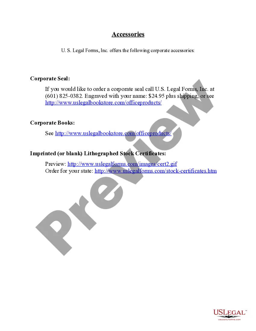 Preview Notices, Resolutions, Simple Stock Ledger and Certificate