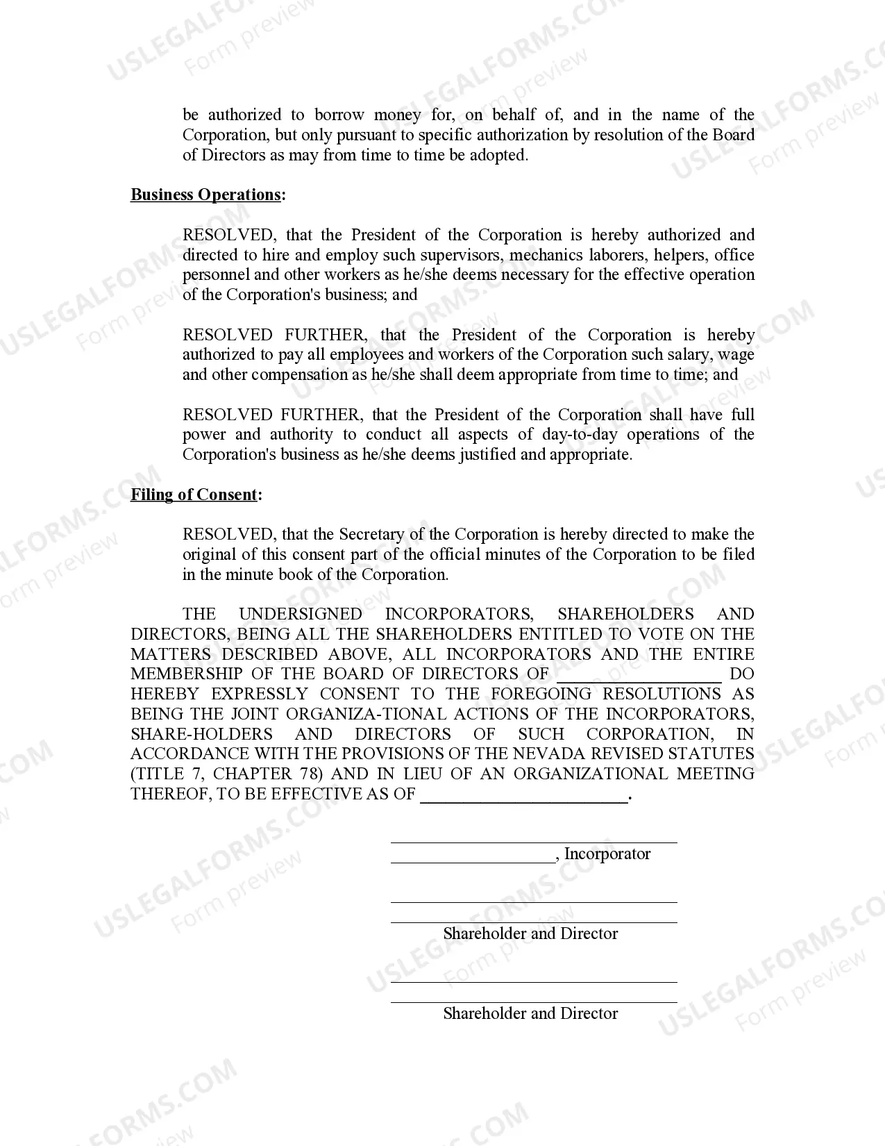 Preview Minutes for Organizational Meeting