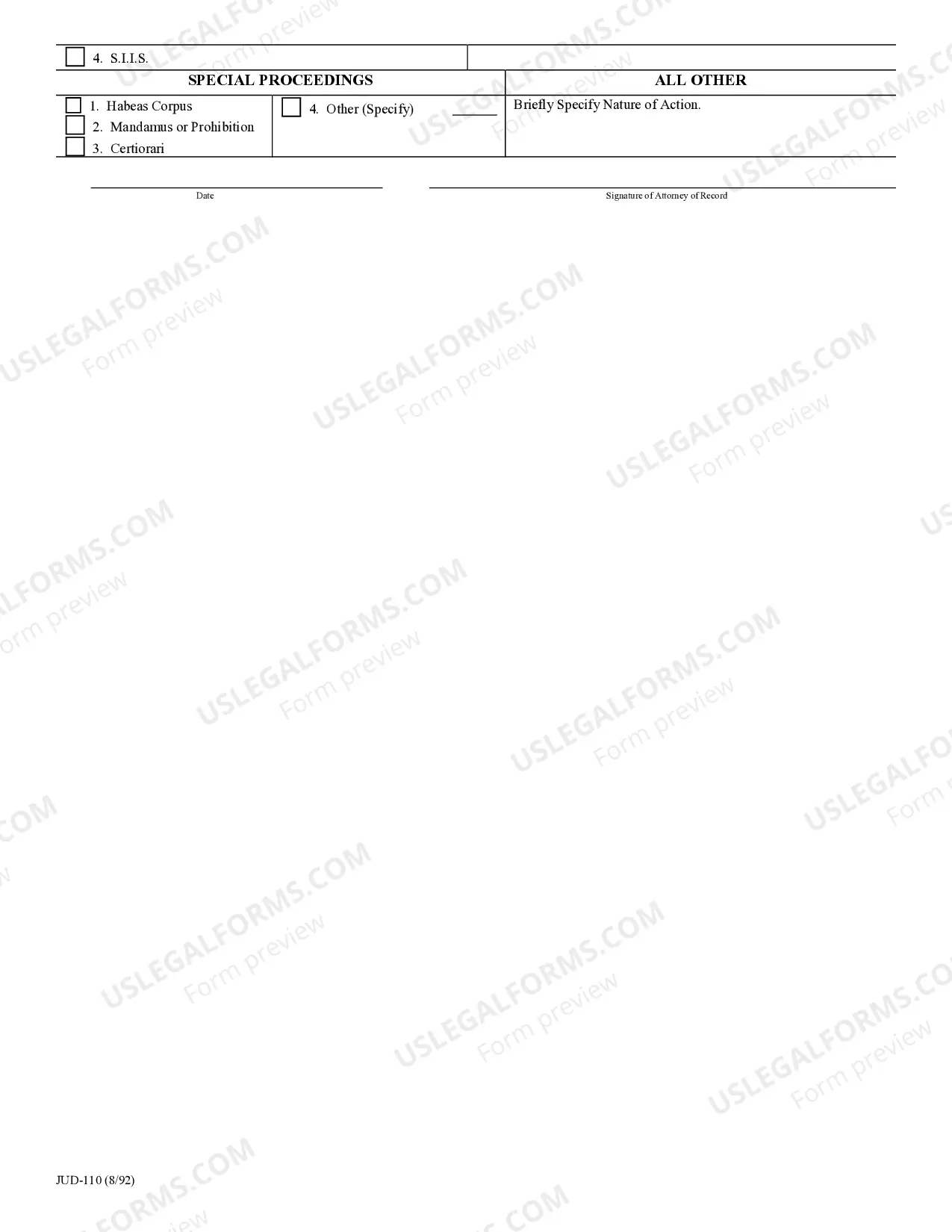 Preview Civil Cover Sheet