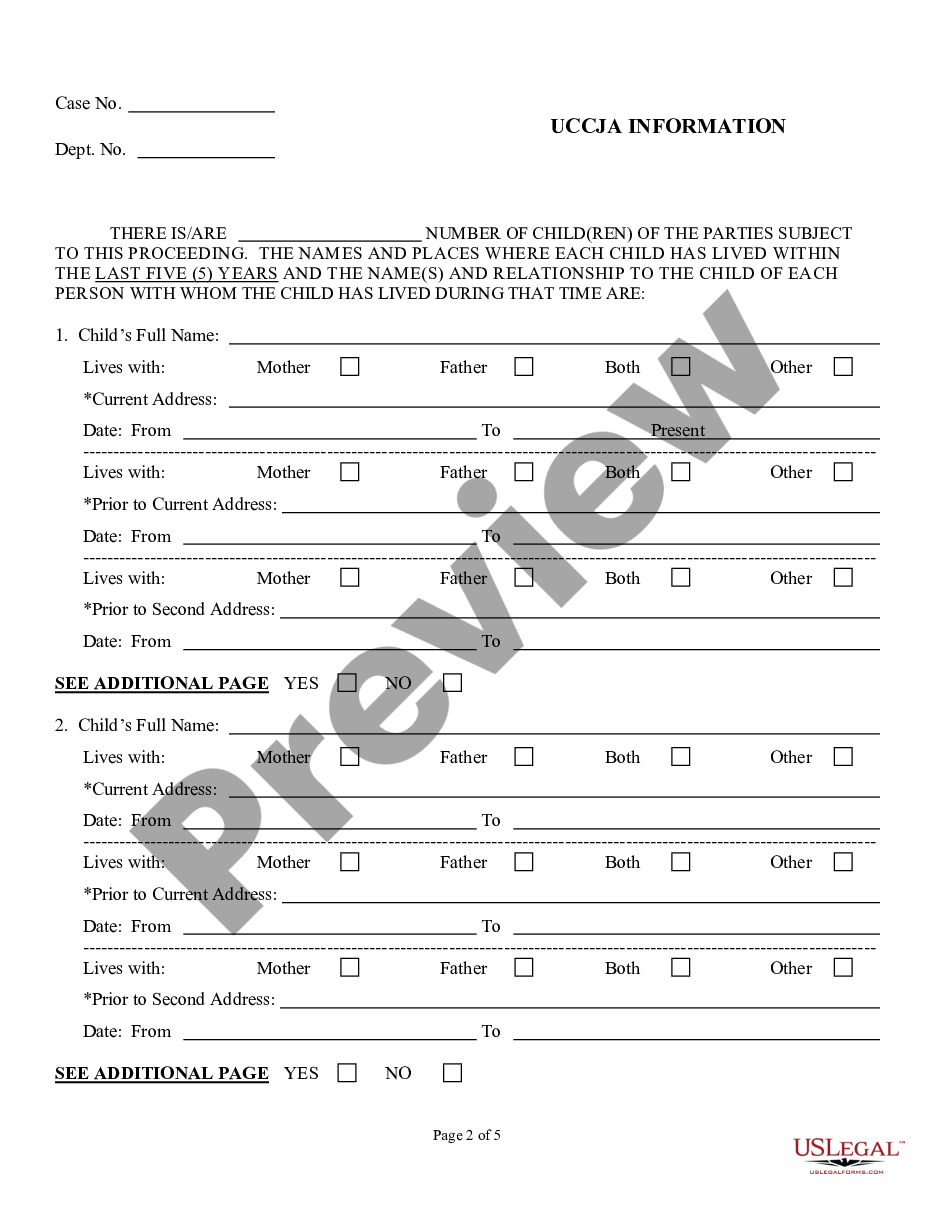 page 1 Personal Case Information Form preview