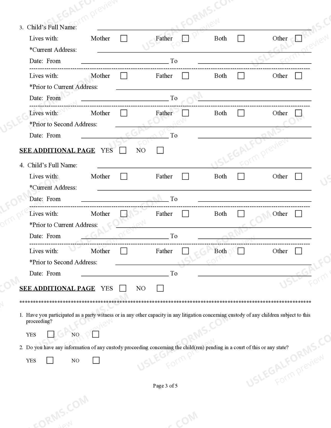 Preview Personal Case Information Form