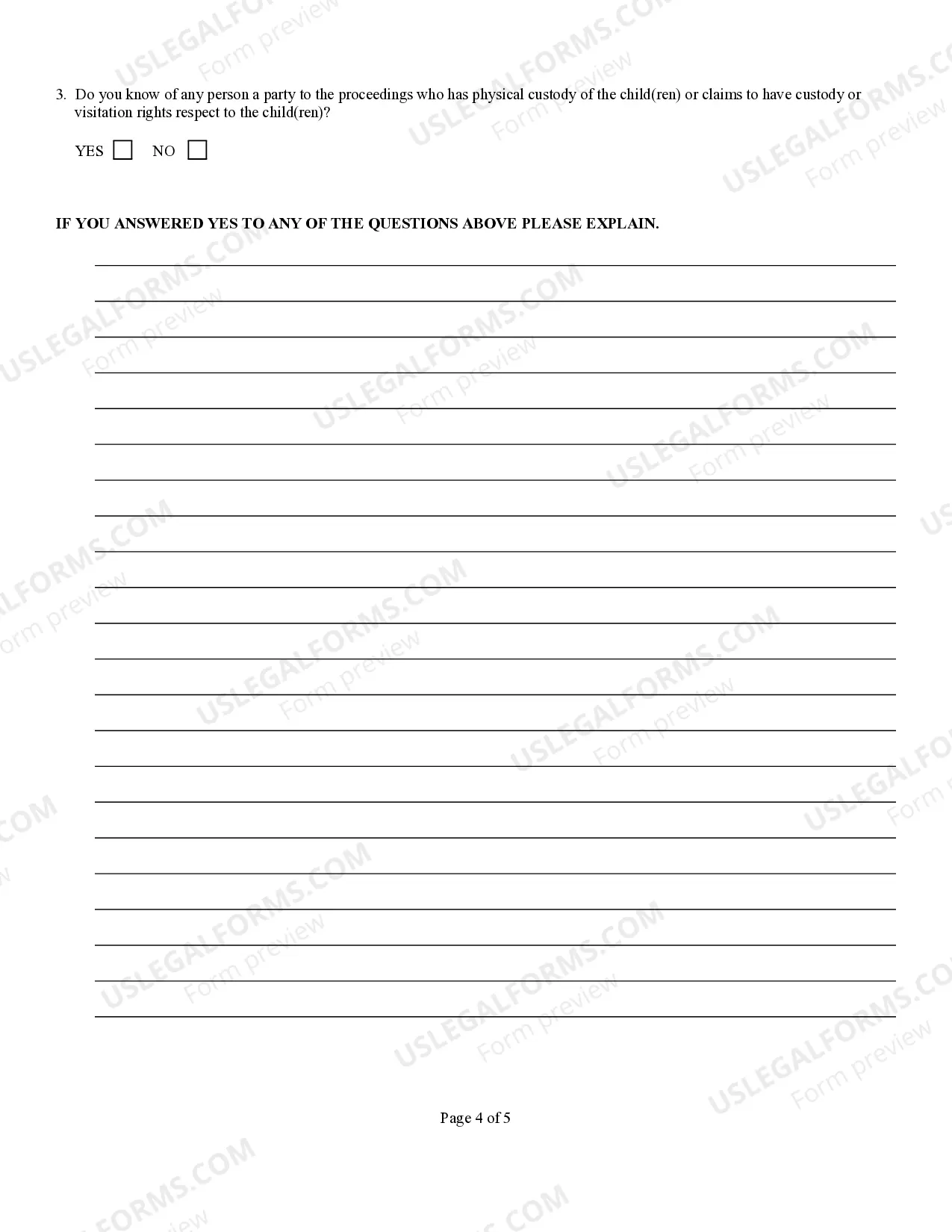 Preview Personal Case Information Form