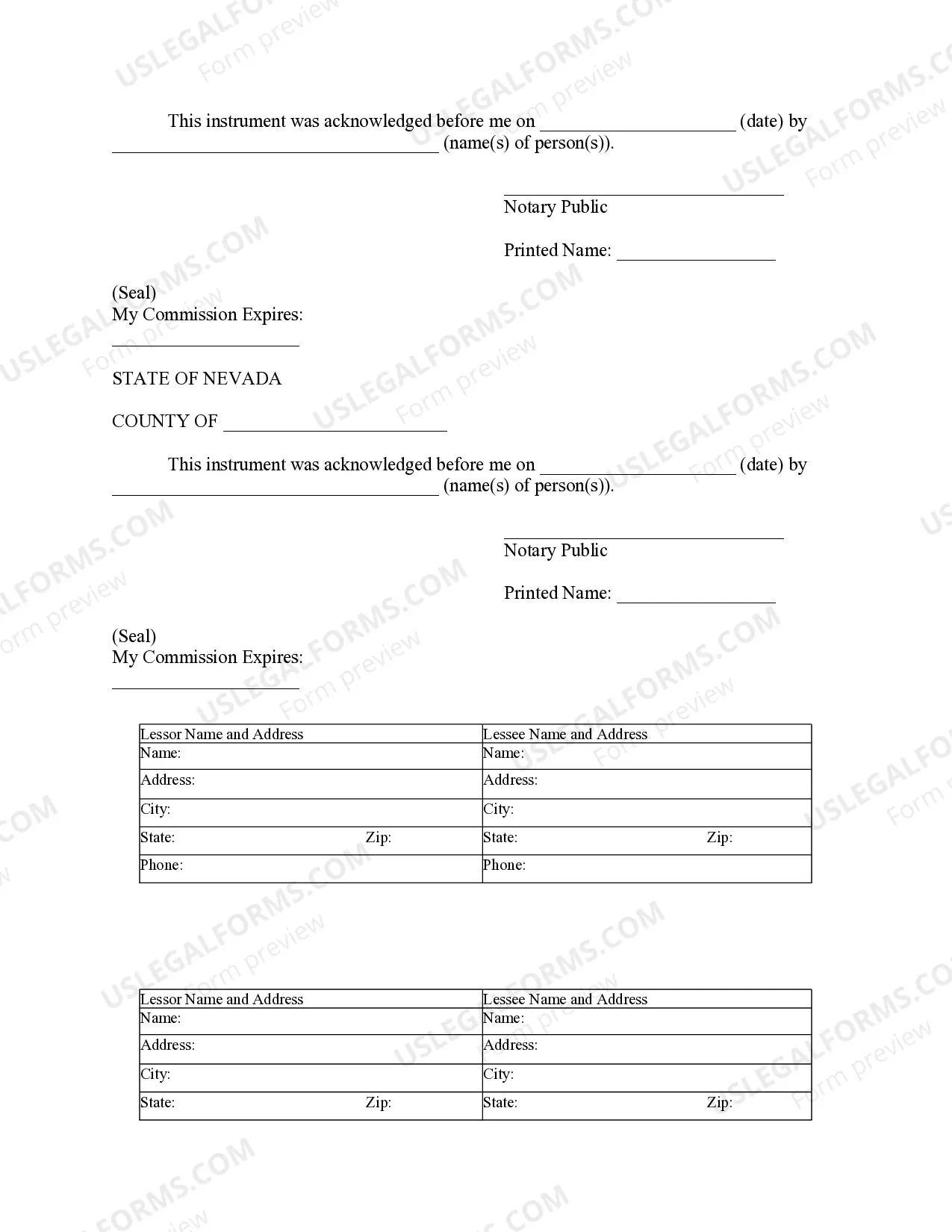 Preview Notice of Lease for Recording