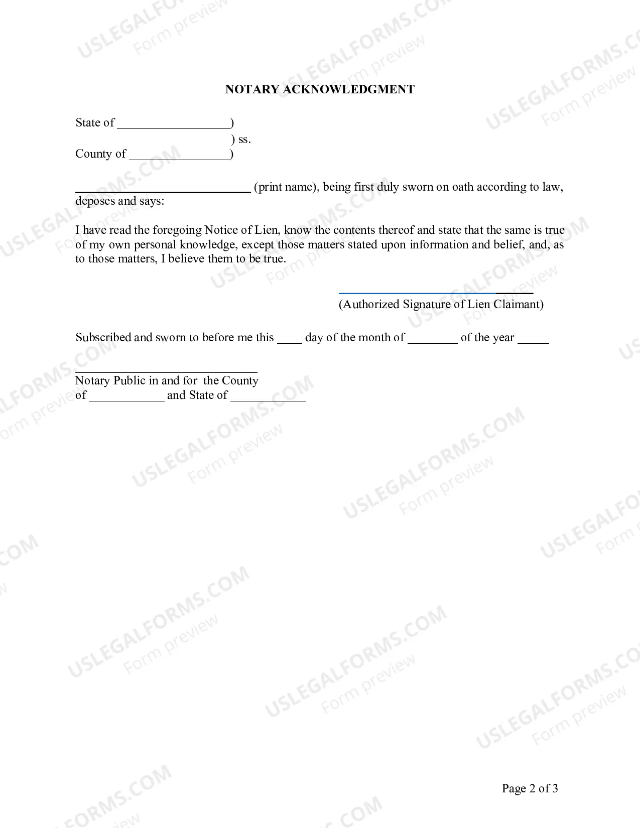 Preview Nevada Mechanic's Lien