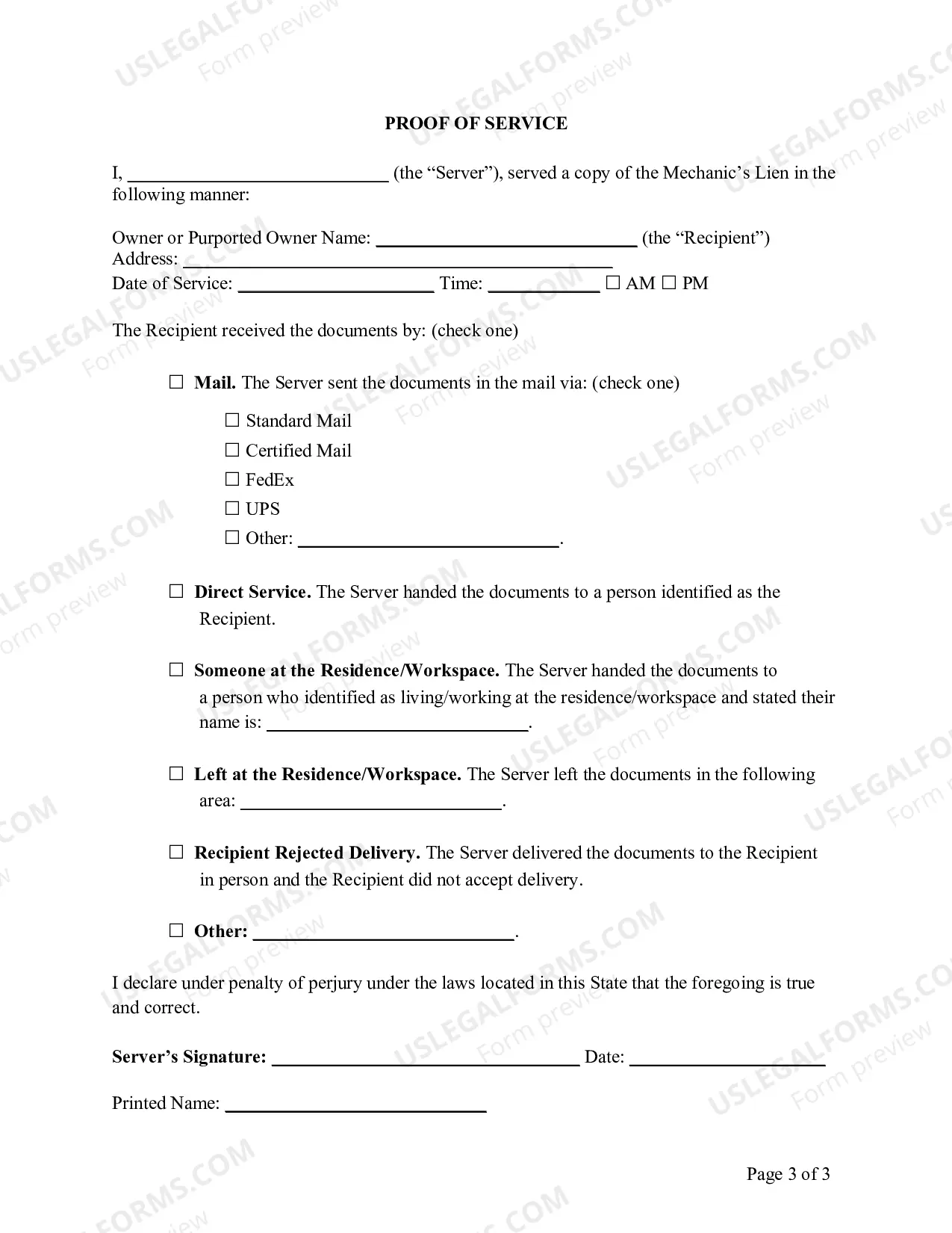 Preview Nevada Mechanic's Lien