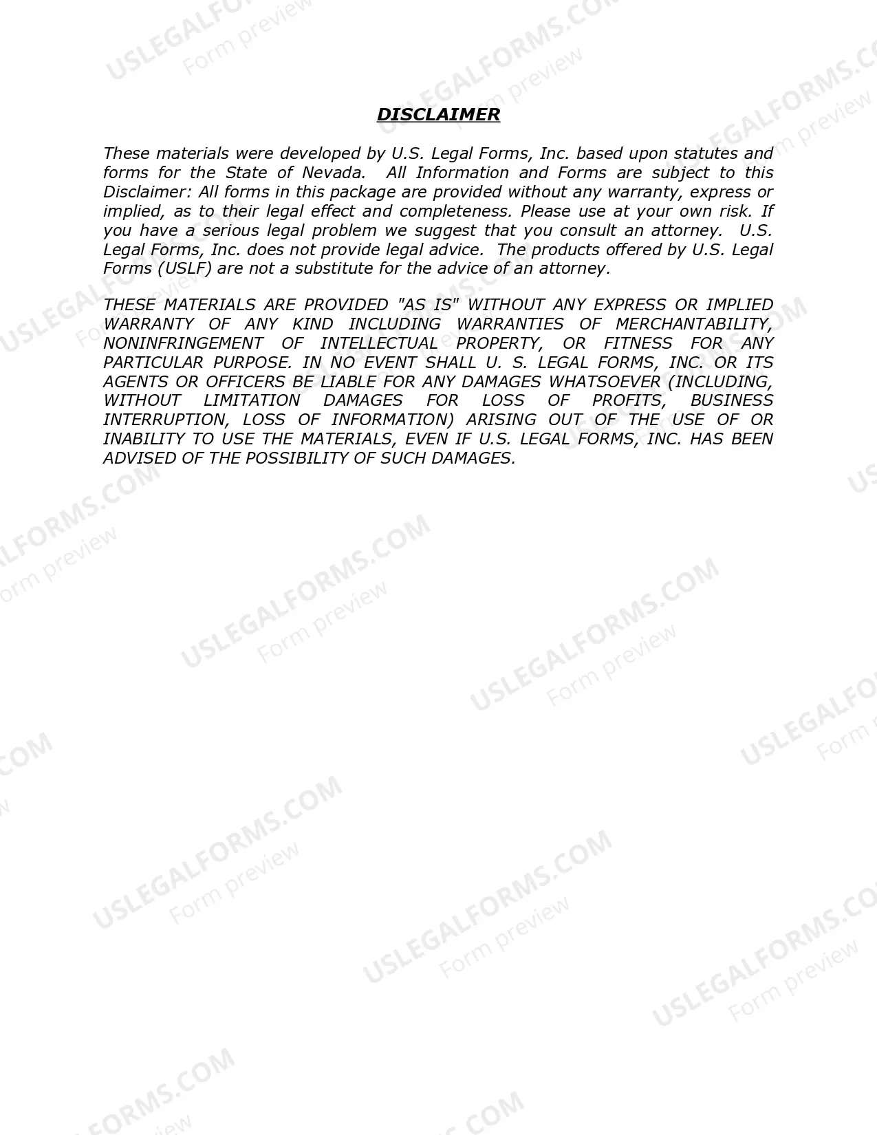 Preview Nevada Name Change Instructions and Forms Package for a Minor