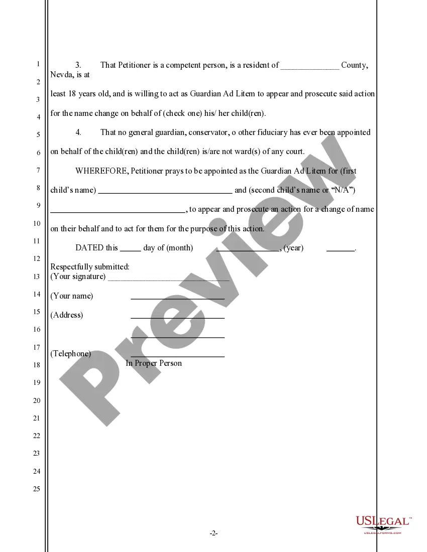 Get Application for Appointment as Guardian Ad Litem for Name Change of Minor If Under 14 yrs Preview Application for Appointment as Guardian Ad Litem for Name Change of Minor If Under 14 yrs