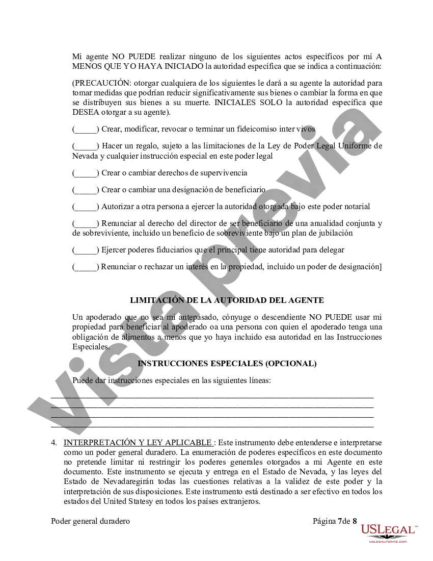 Preview Poder General Duradero para Bienes y Finanzas o Financiero Efectivo Inmediatamente