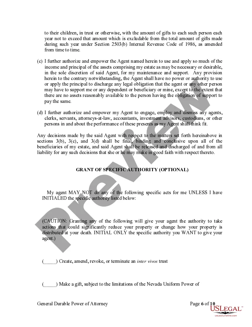 Preview General Durable Power of Attorney for Property and Finances or Financial Effective Immediately