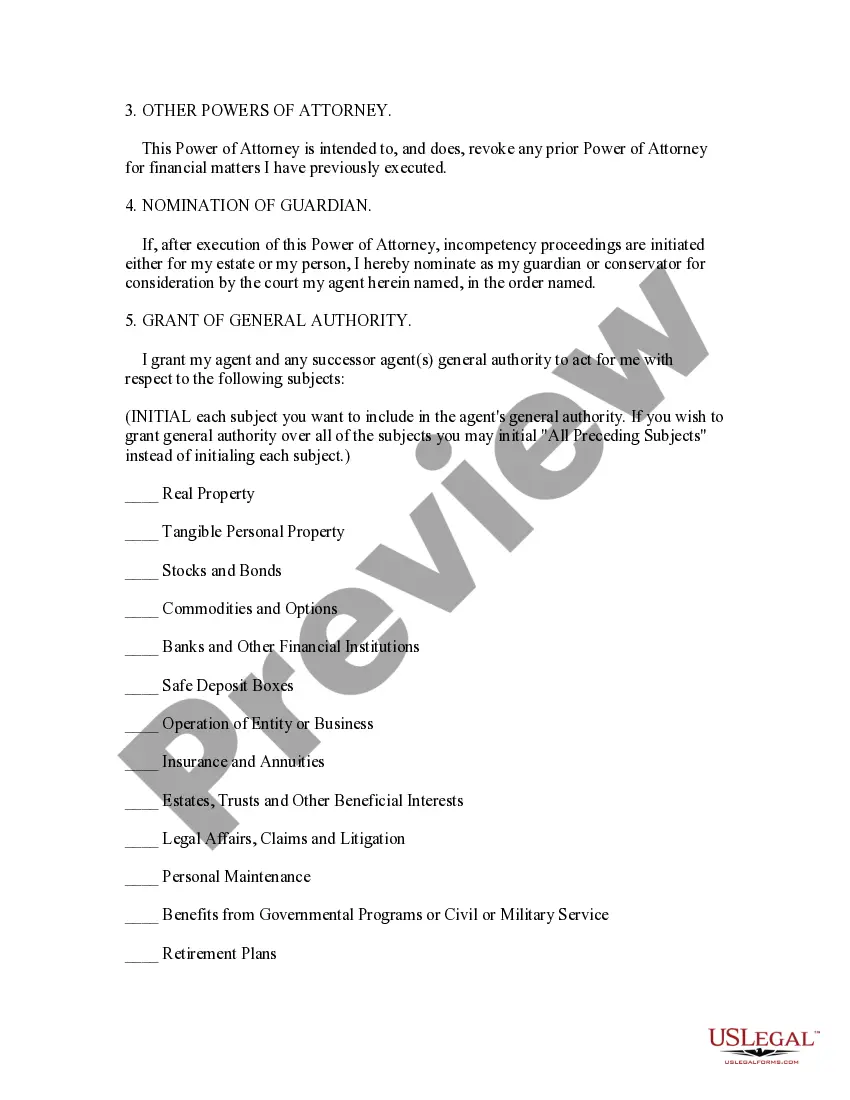Preview Statutory General Power of Attorney