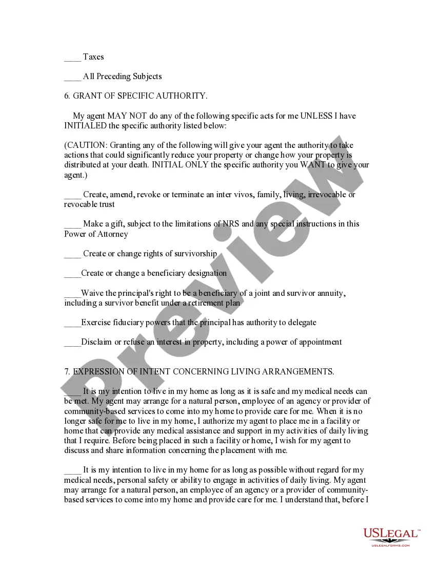 Preview Statutory General Power of Attorney