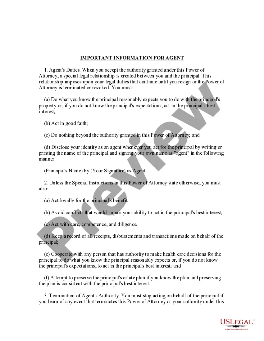 Preview Statutory General Power of Attorney