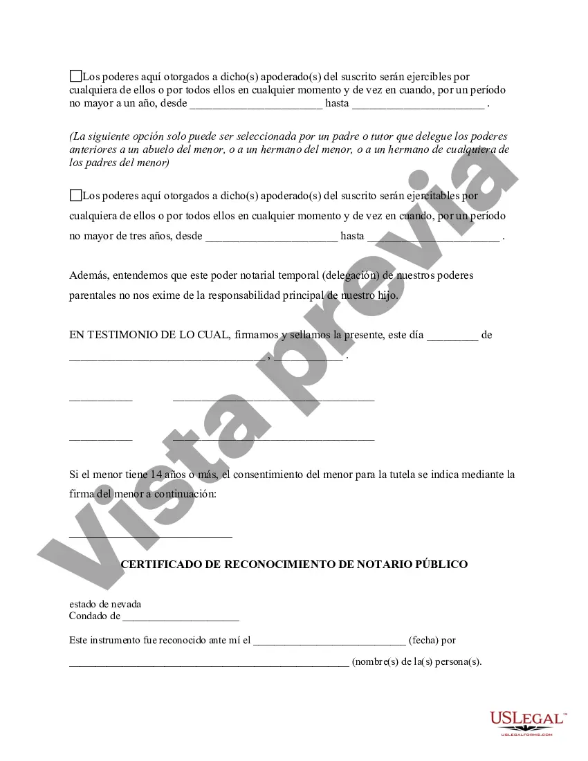 Preview Poder General para el Cuidado y Custodia del Hijo o Hijos