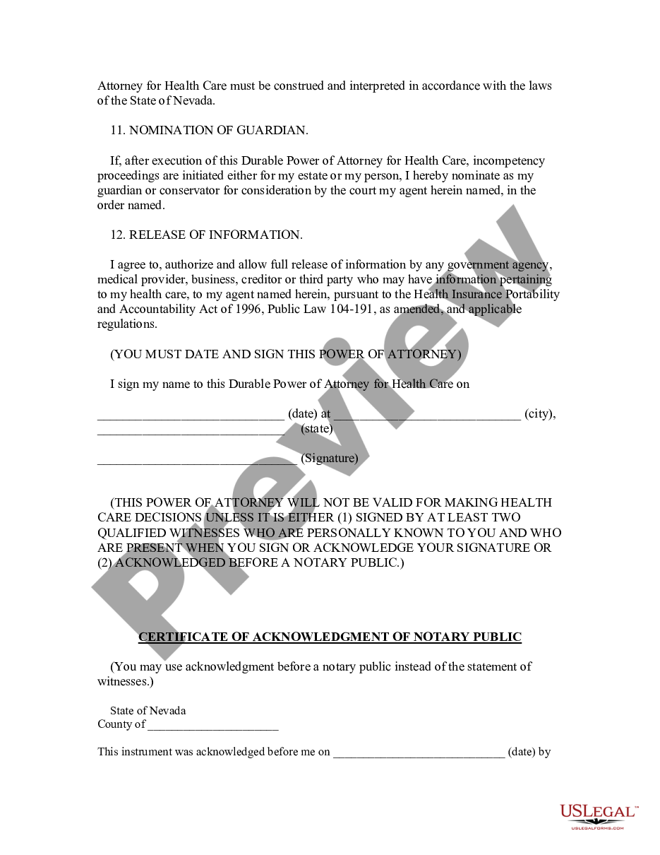page 6 Statutory Durable Power of Attorney for Health Care preview