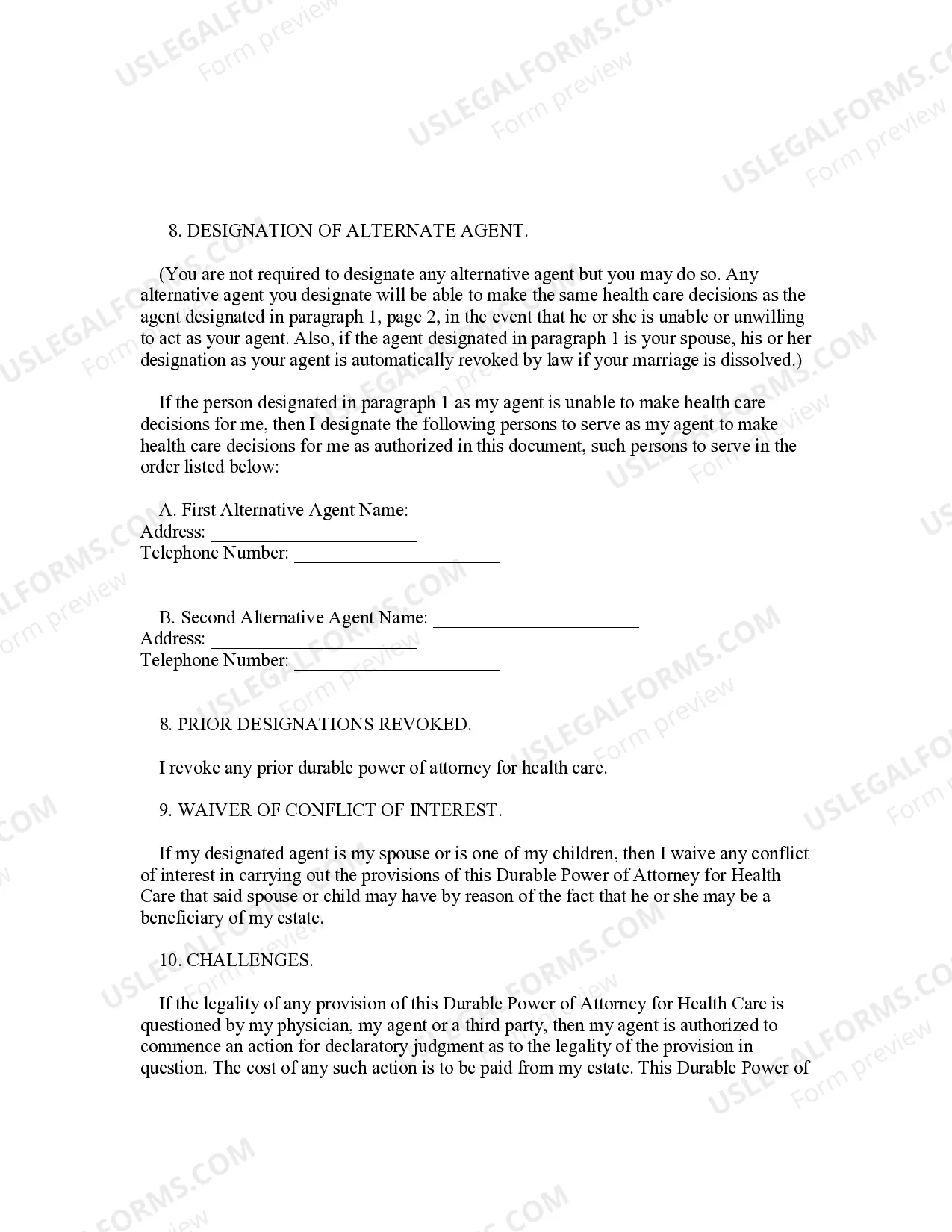 Preview Statutory Durable Power of Attorney for Health Care