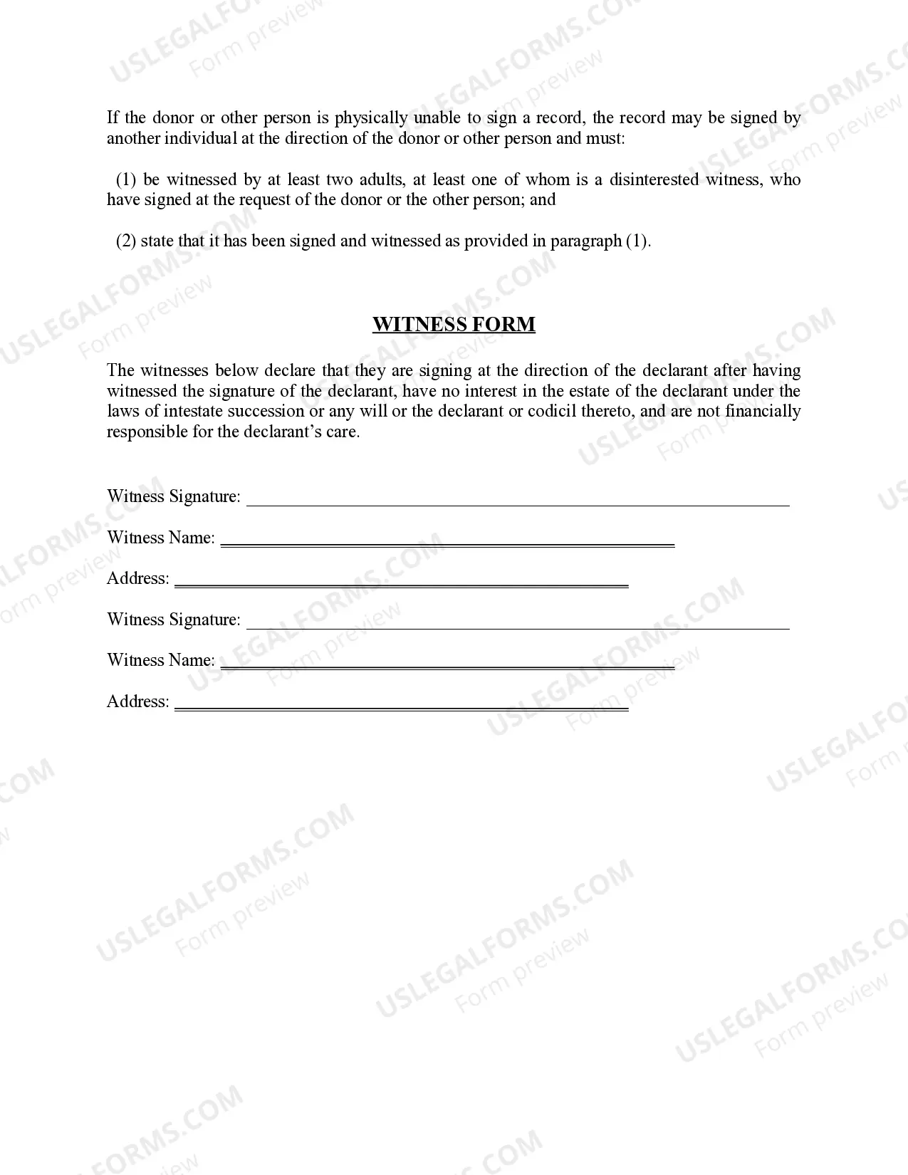 Preview Revocation of Anatomical Gift Donation