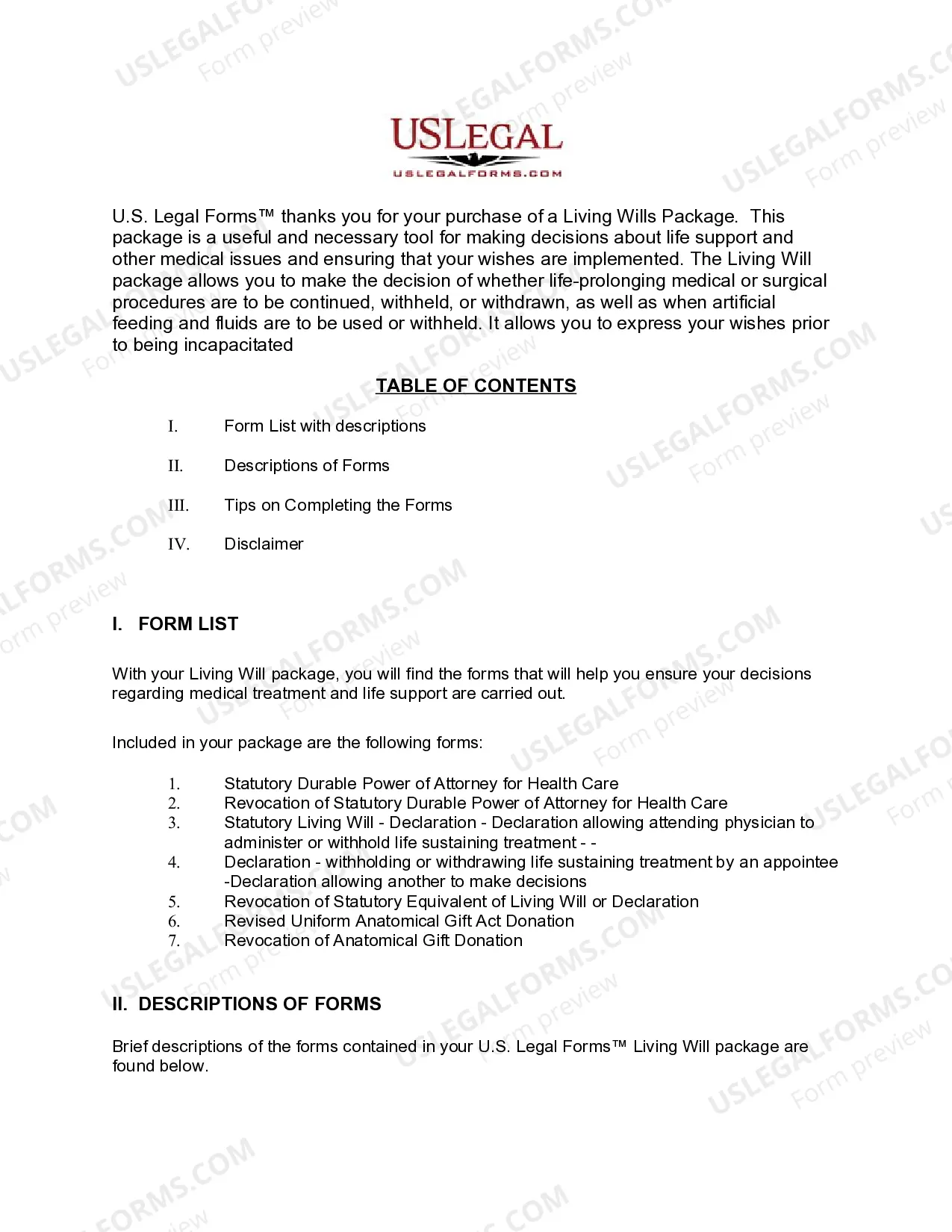 Preview Nevada Living Wills and Health Care Package