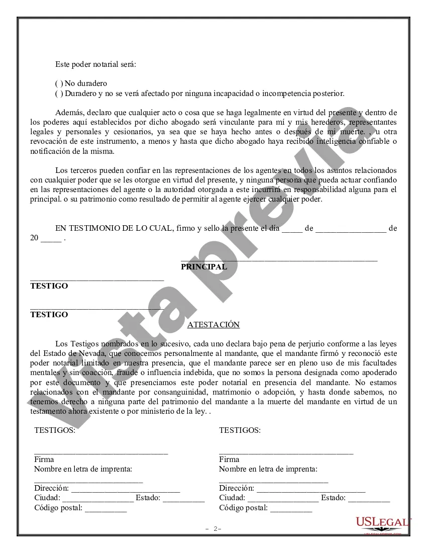 Preview Poder Notarial Limitado para Transacciones de Acciones y Poderes Corporativos