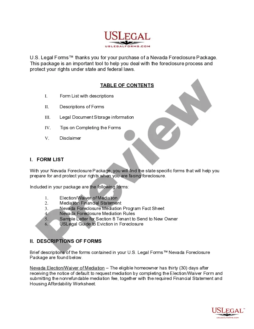 Get Nevada Foreclosure Package Preview Nevada Foreclosure Package