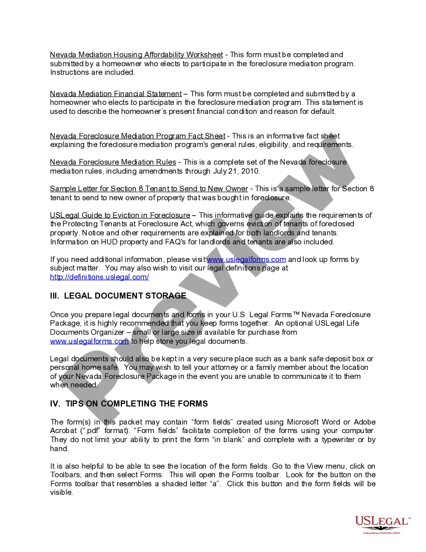 Get Nevada Foreclosure Package Preview Nevada Foreclosure Package