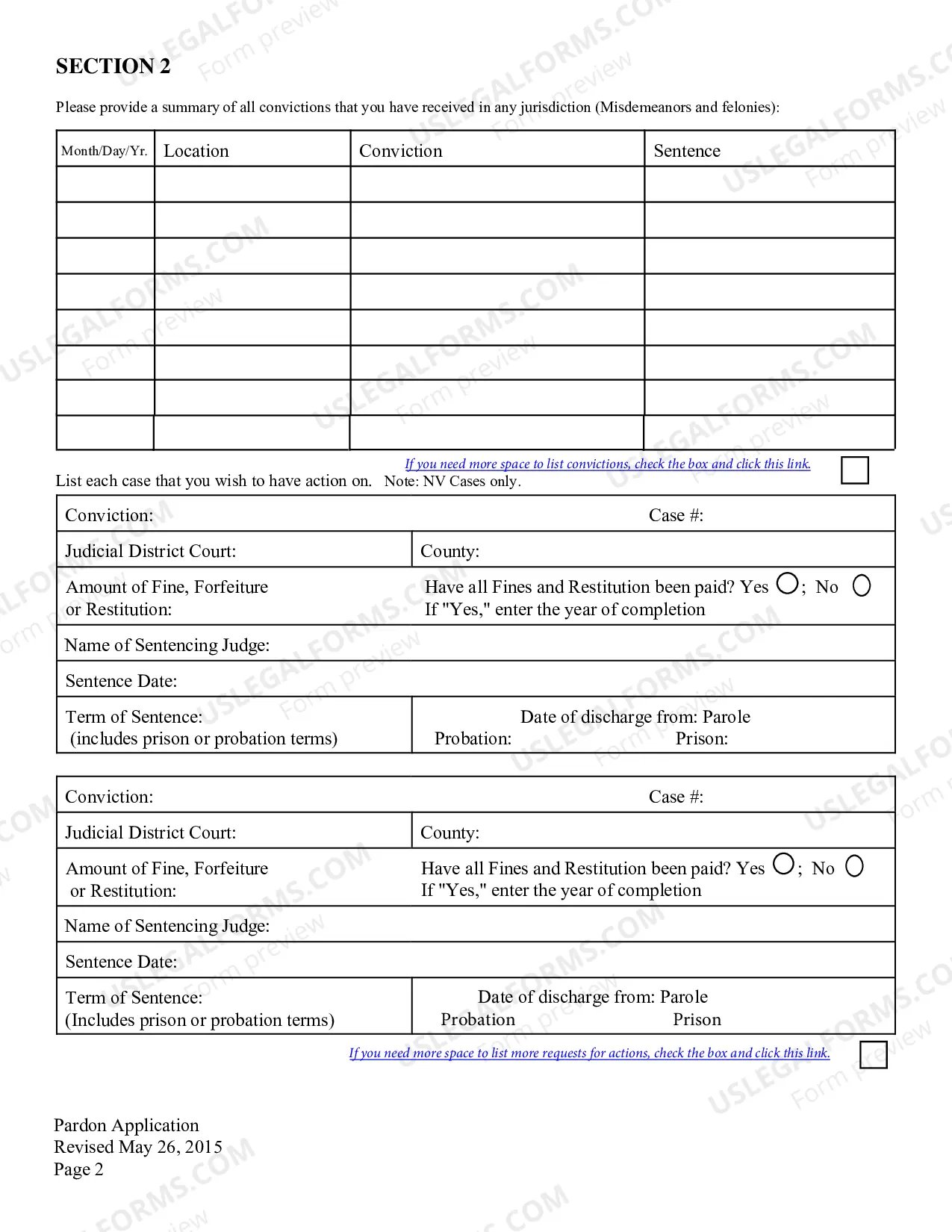 Preview Application for Pardon