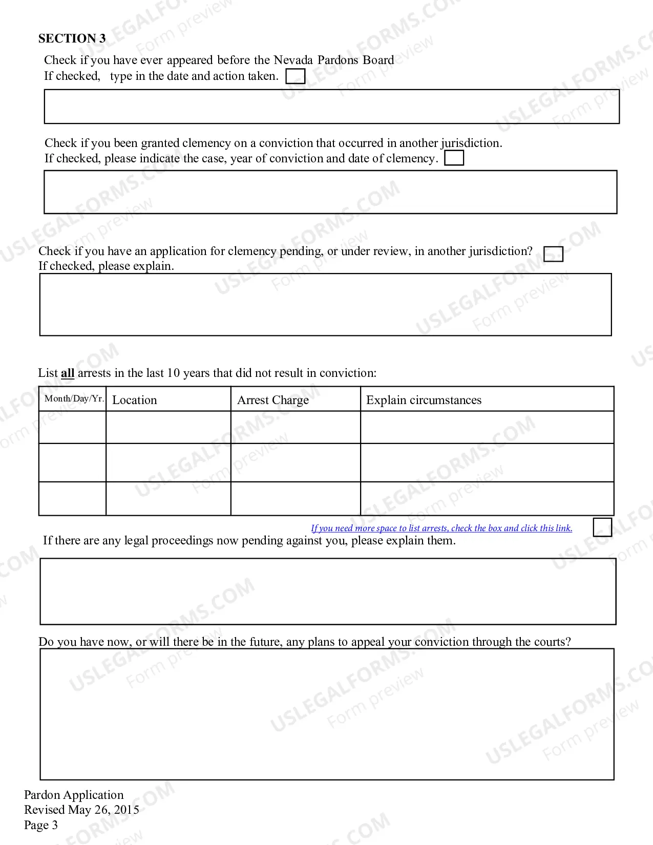 Preview Application for Pardon
