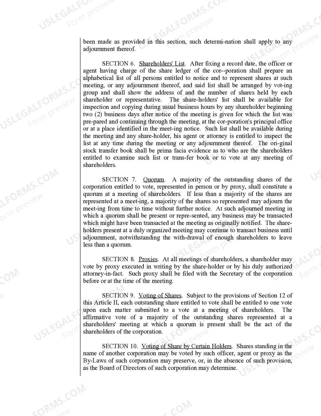 Preview Sample Bylaws for a Nevada Professional Corporation