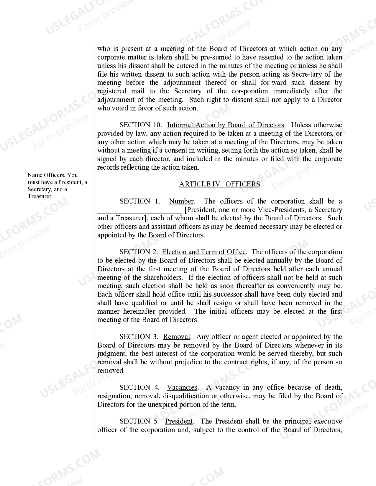 Preview Sample Bylaws for a Nevada Professional Corporation