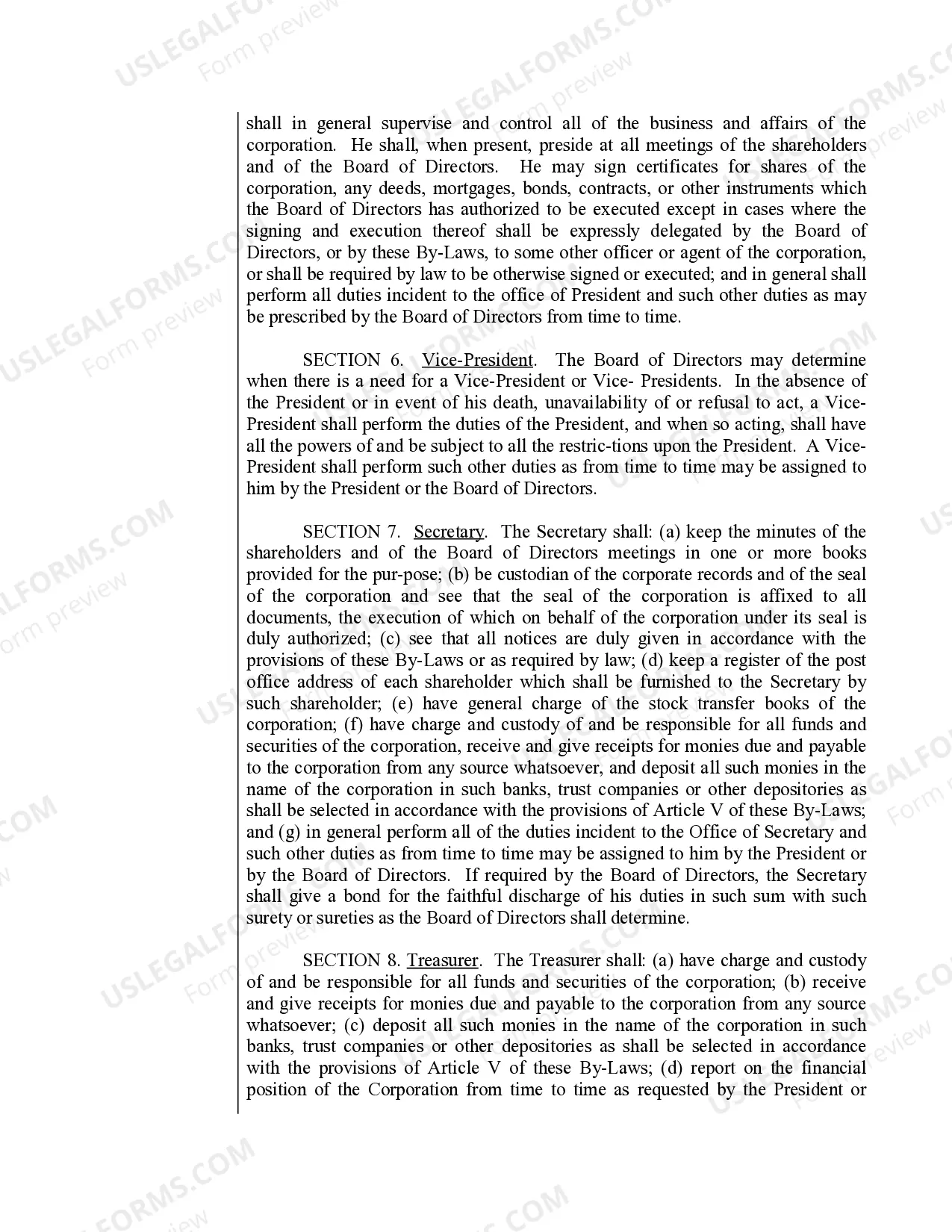 Preview Sample Bylaws for a Nevada Professional Corporation