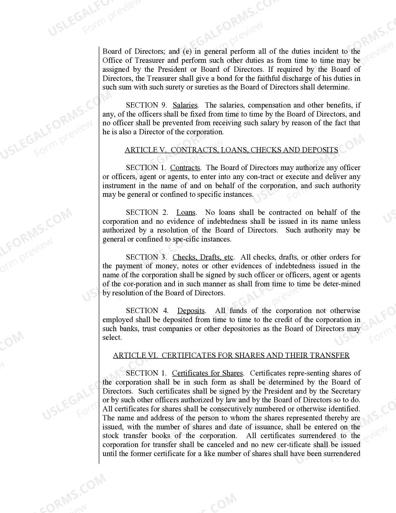 Preview Sample Bylaws for a Nevada Professional Corporation