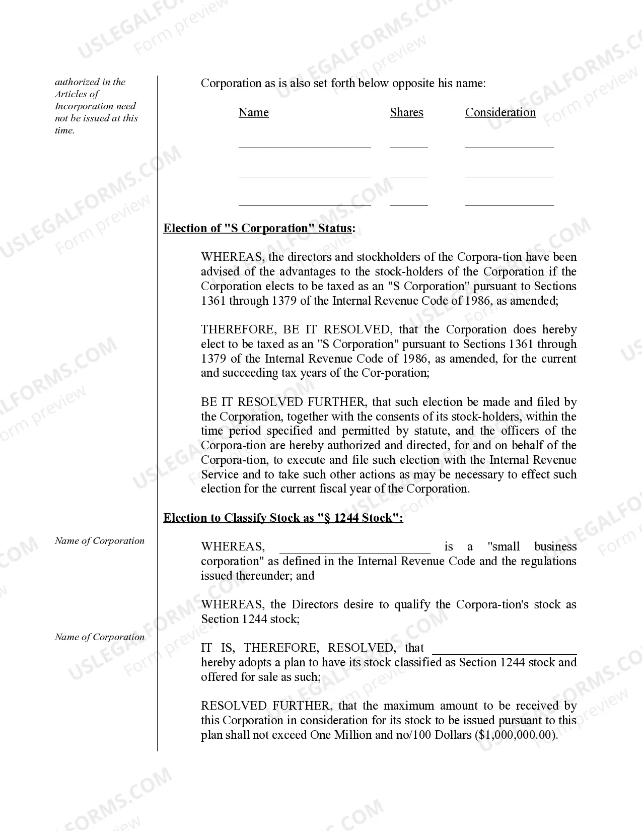 Preview Sample Organizational Minutes for a Nevada Professional Corporation
