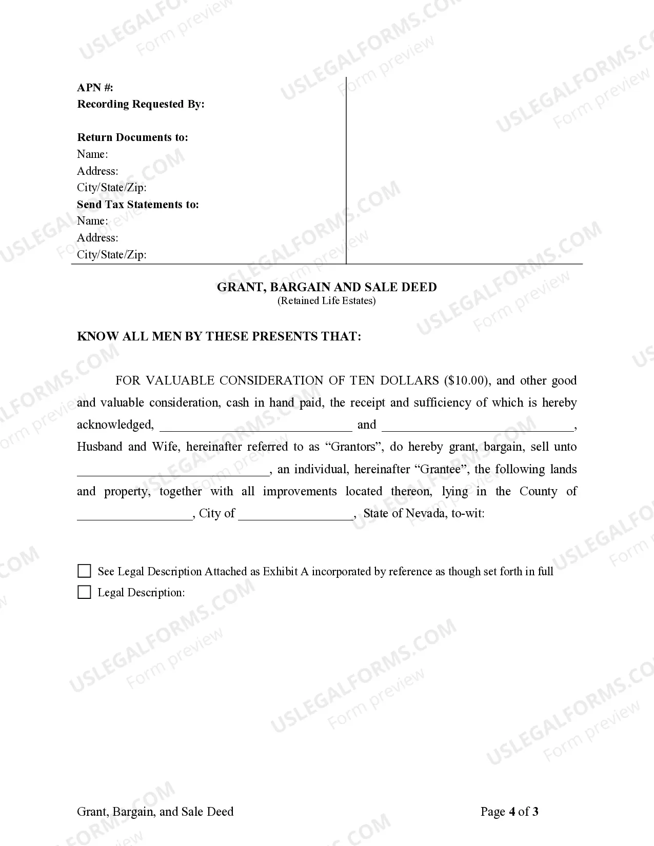 Preview Warranty Deed for Parents to Child with Reservation of Life Estate