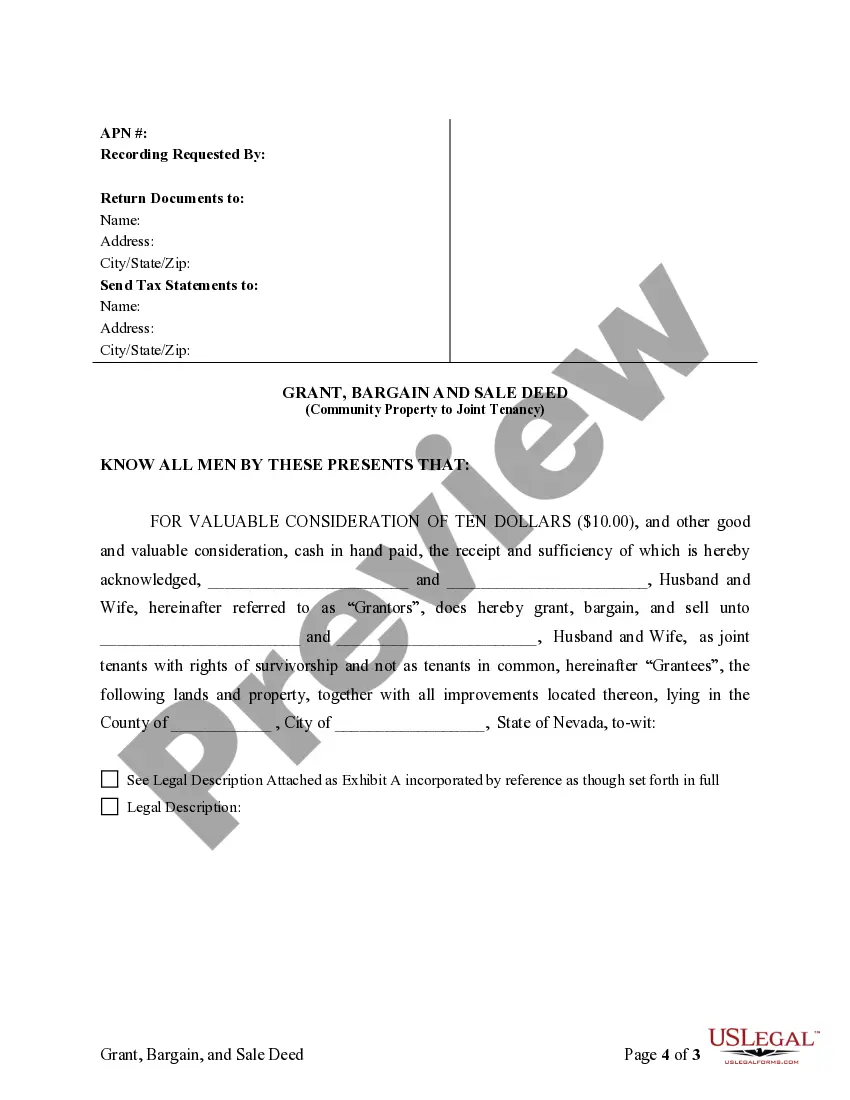 Get Warranty Deed to convert Community Property to Joint Tenancy Preview Warranty Deed to convert Community Property to Joint Tenancy