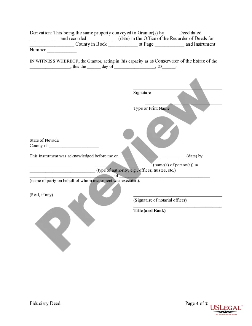 Preview Fiduciary Deed for use by Executors, Trustees, Trustors, Administrators and other Fiduciaries